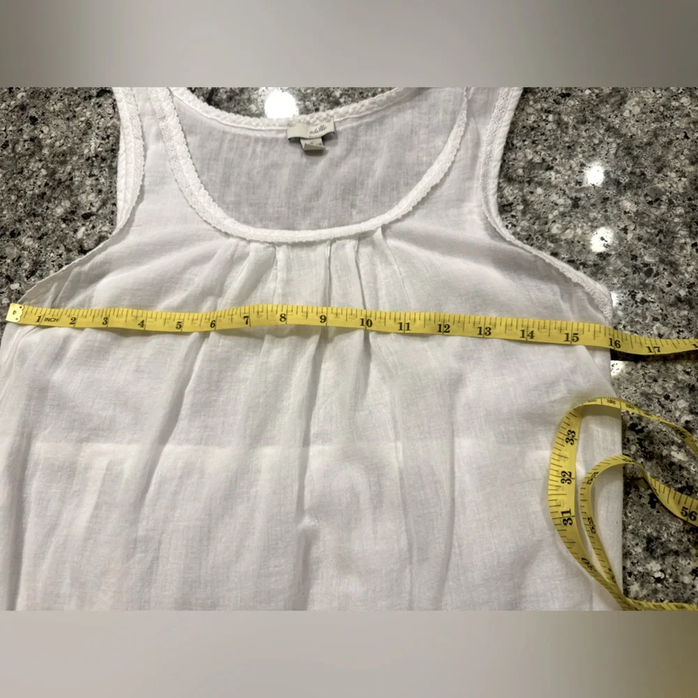 Anthropologie Odille White Cotton Flowy Top size S - Picture 11 of 13